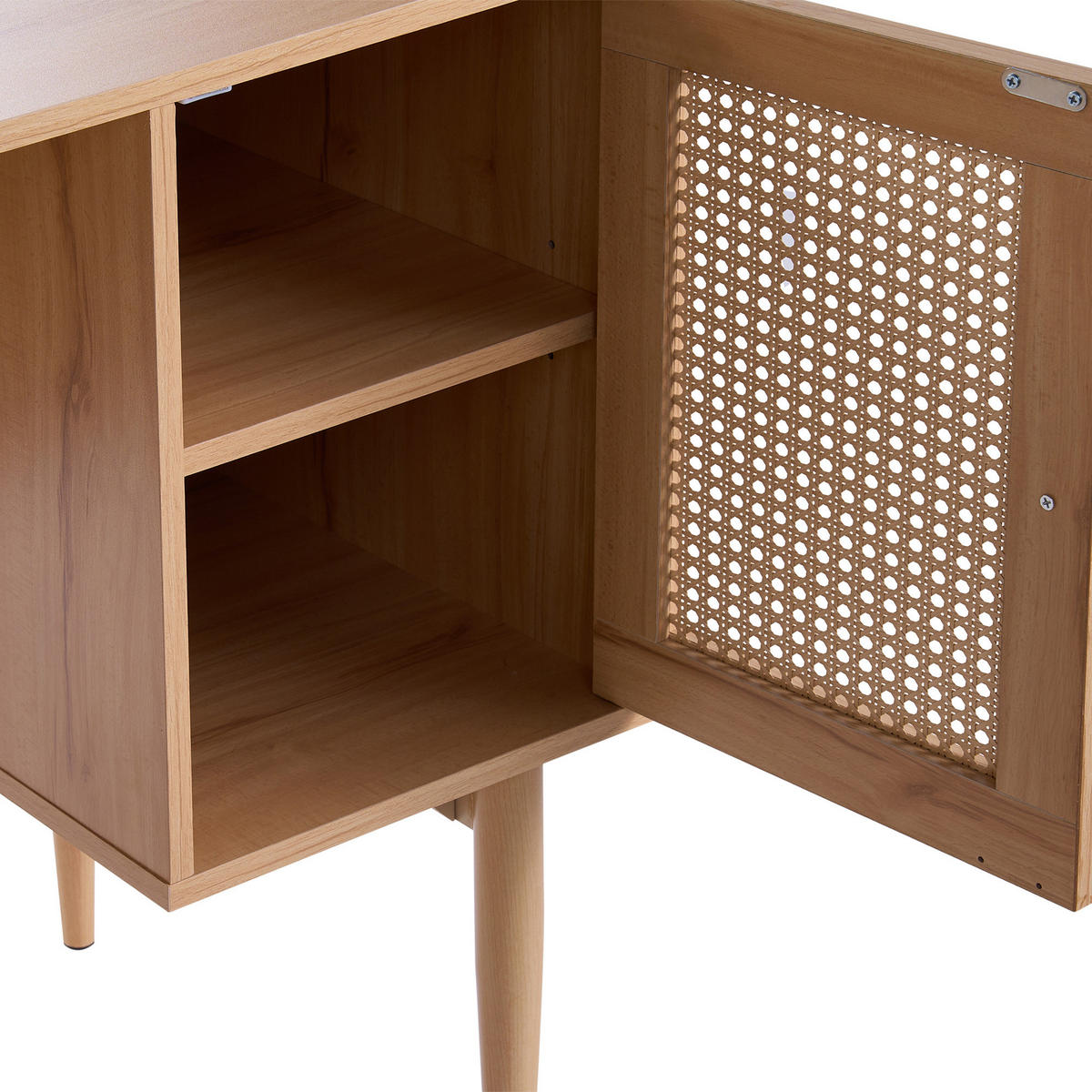 SCHREIBTISCH 130/50 cm Hellbraun Ratana - Hellbraun/Braun, Holzwerkstoff/Metall (50/130/83cm) - Beliani