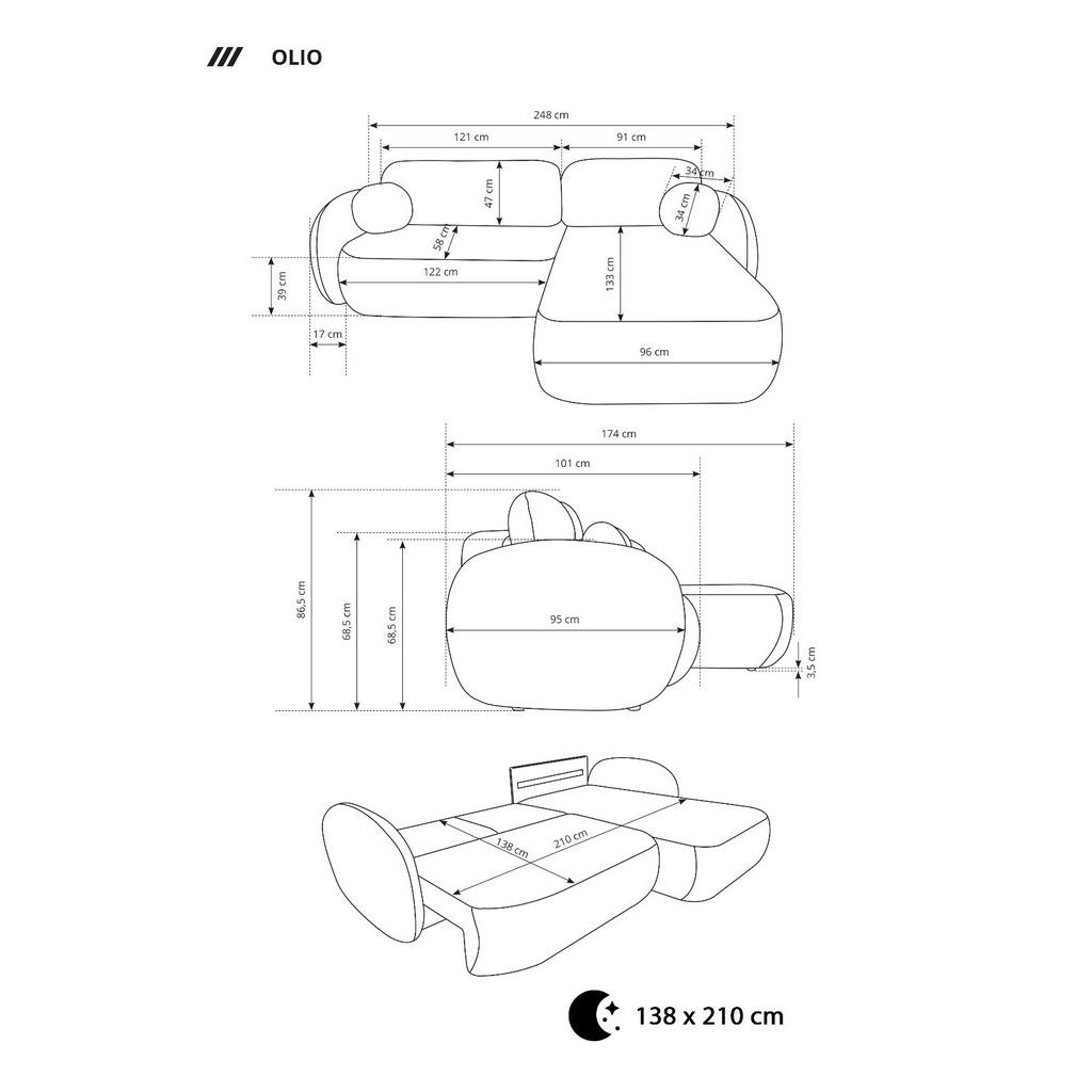 Thumbnail - DomoHome Ecksofa, Cappuccino, Textil, Rechteckig, 248x174 cm, Wohnzimmer, Sofas & Couches, Wohnlandschaften, Ecksofas