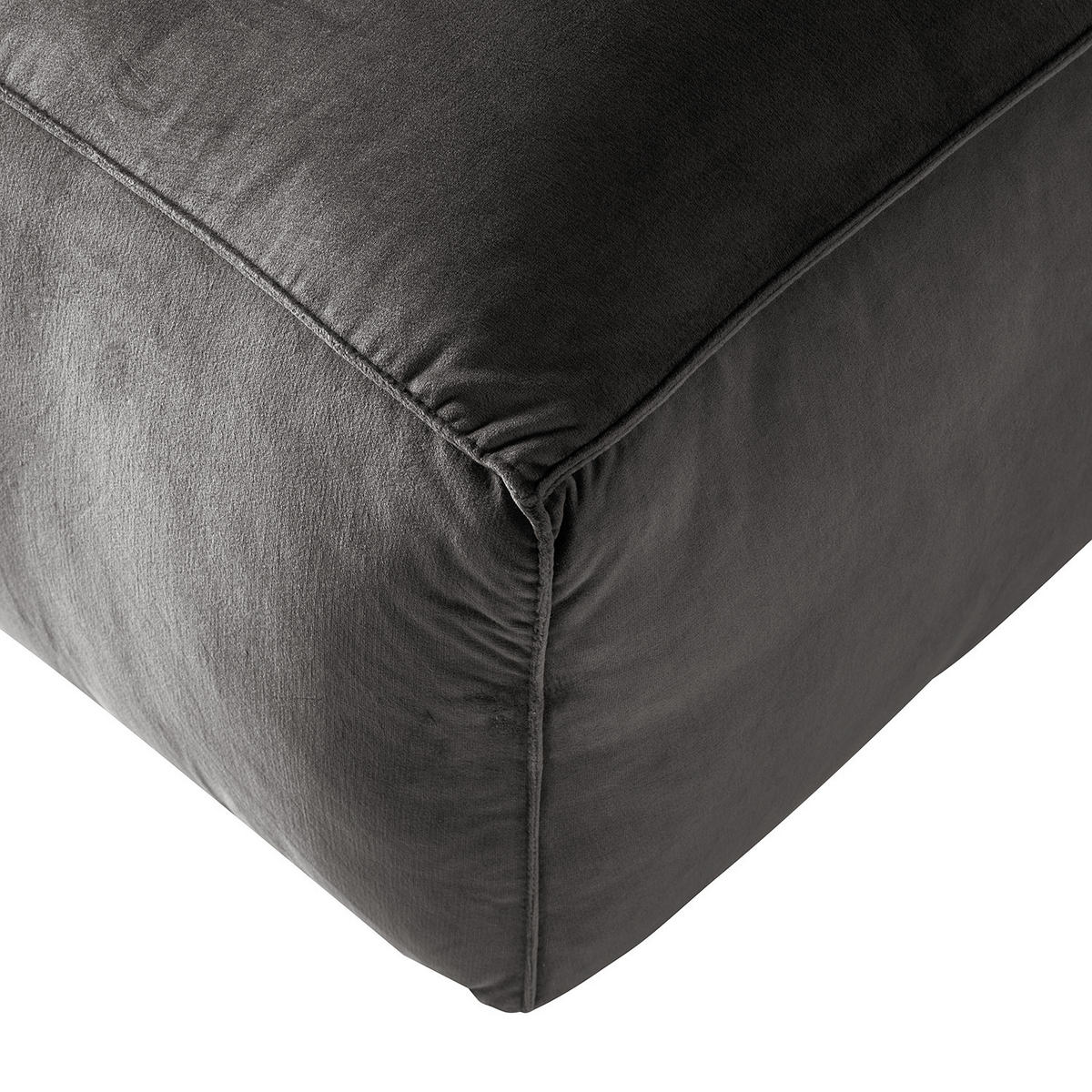 POLSTERHOCKER - Dunkelgrau/Schwarz, Kunststoff/Textil (92/42/92cm) - home24