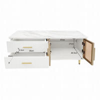 COUCHTISCH 100/50/40 cm Weiß aus Holzwerkstoff mit LED-Beleuchtung und Stauraum - Weiß, Holzwerkstoff (100/50/40cm) - OKWISH