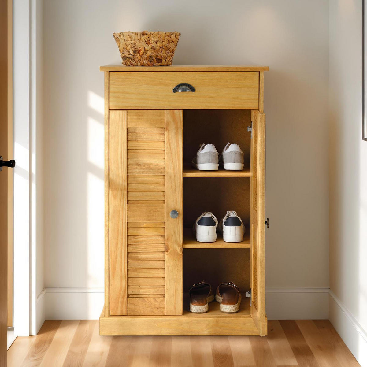 KOMMODE VENETA gebeizt/gewachst - Kieferfarben, Holz (60/96/35cm) - IDIMEX