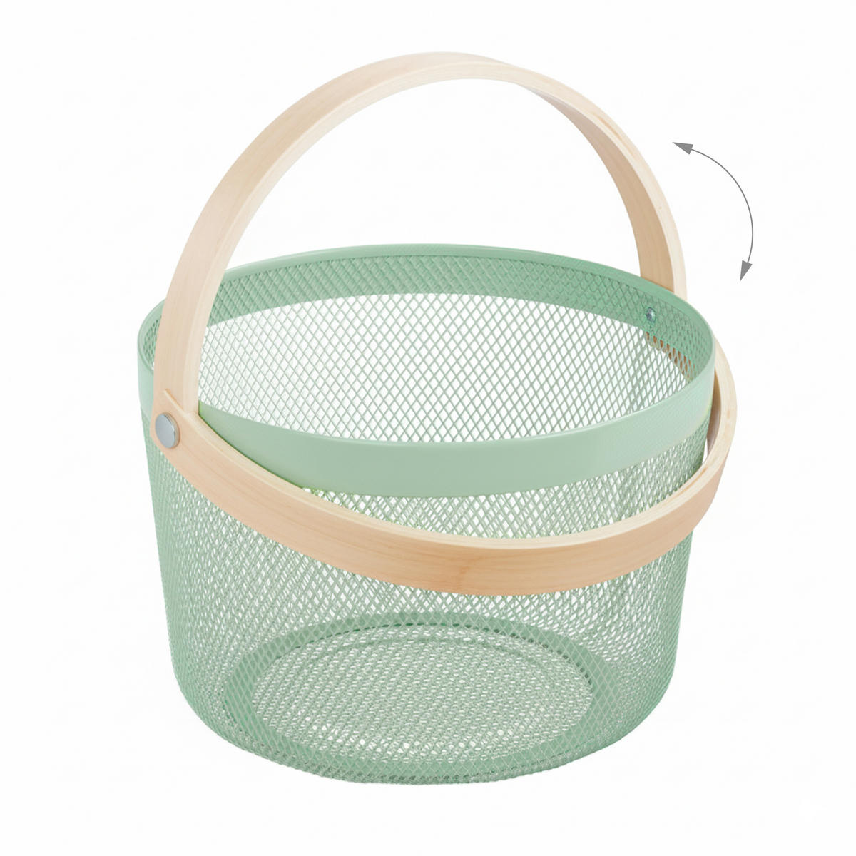 DRAHTKORB - Türkis, Holz/Metall (27.5/30/25.5cm) - Relaxdays
