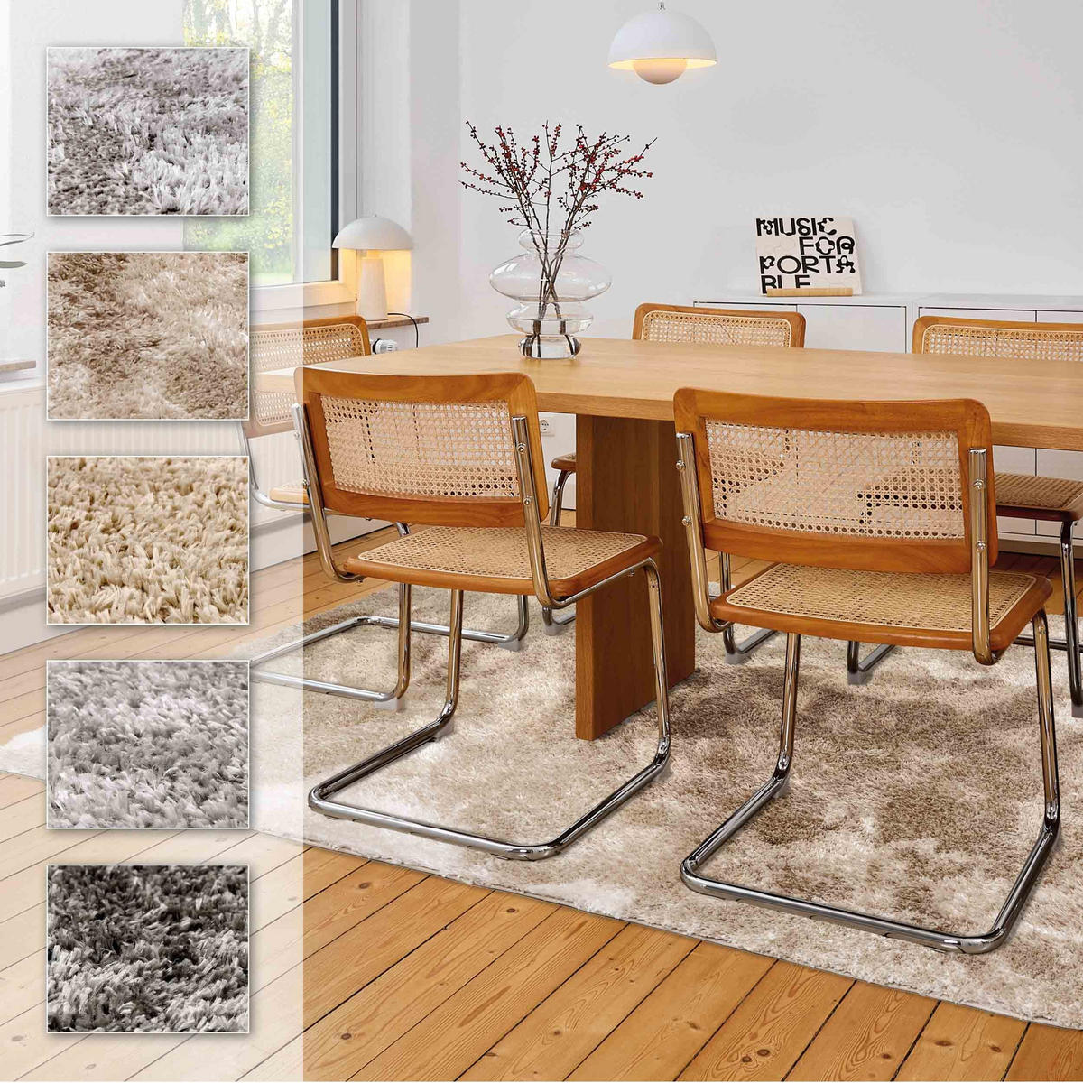 HOCHFLORTEPPICH PAULIE - Hellbraun, Textil (160/230cm) - Astra