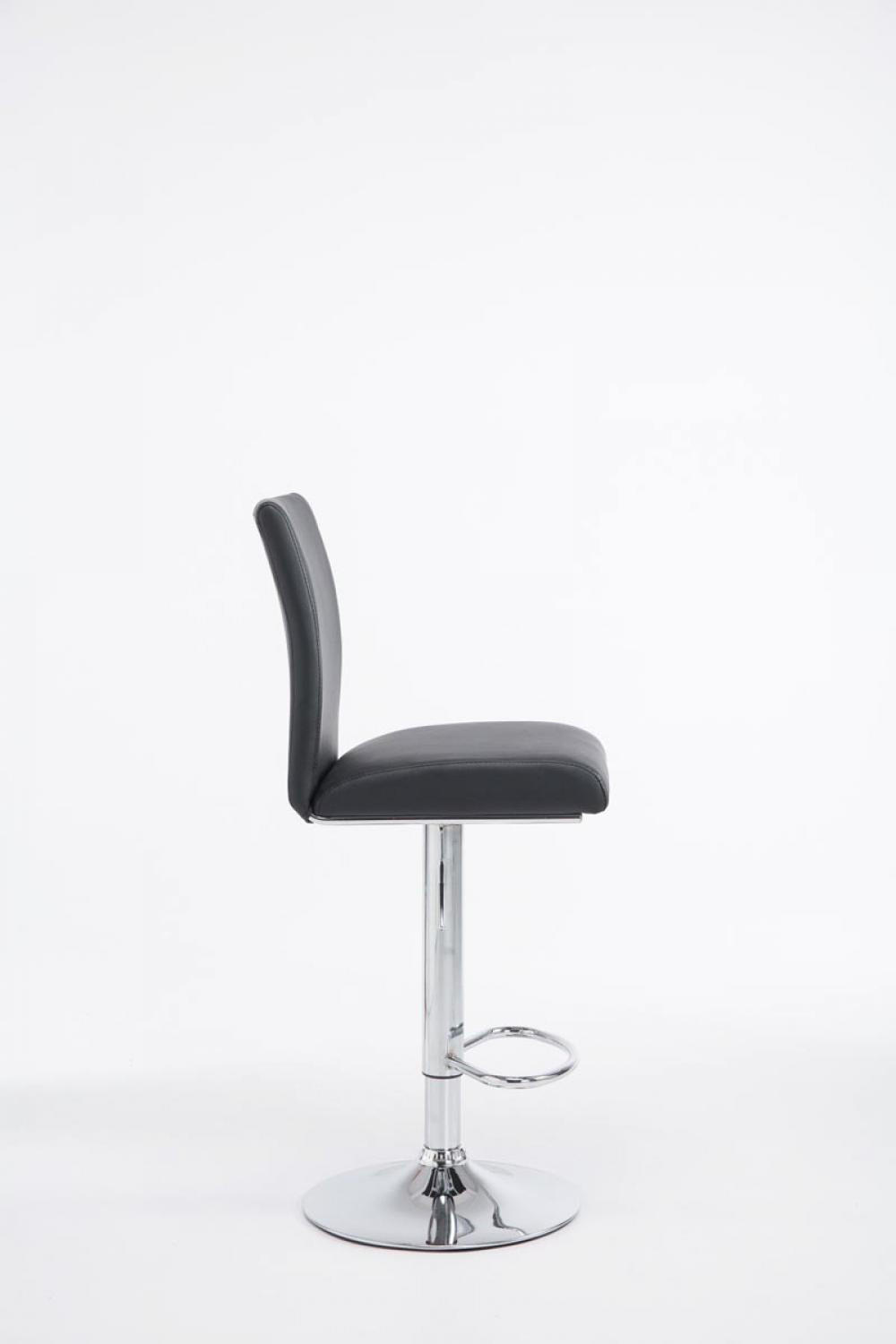 BARHOCKER Lederlook schwarz - Chromfarben/Schwarz, Textil/Metall (38.5/95/47cm) - CLP