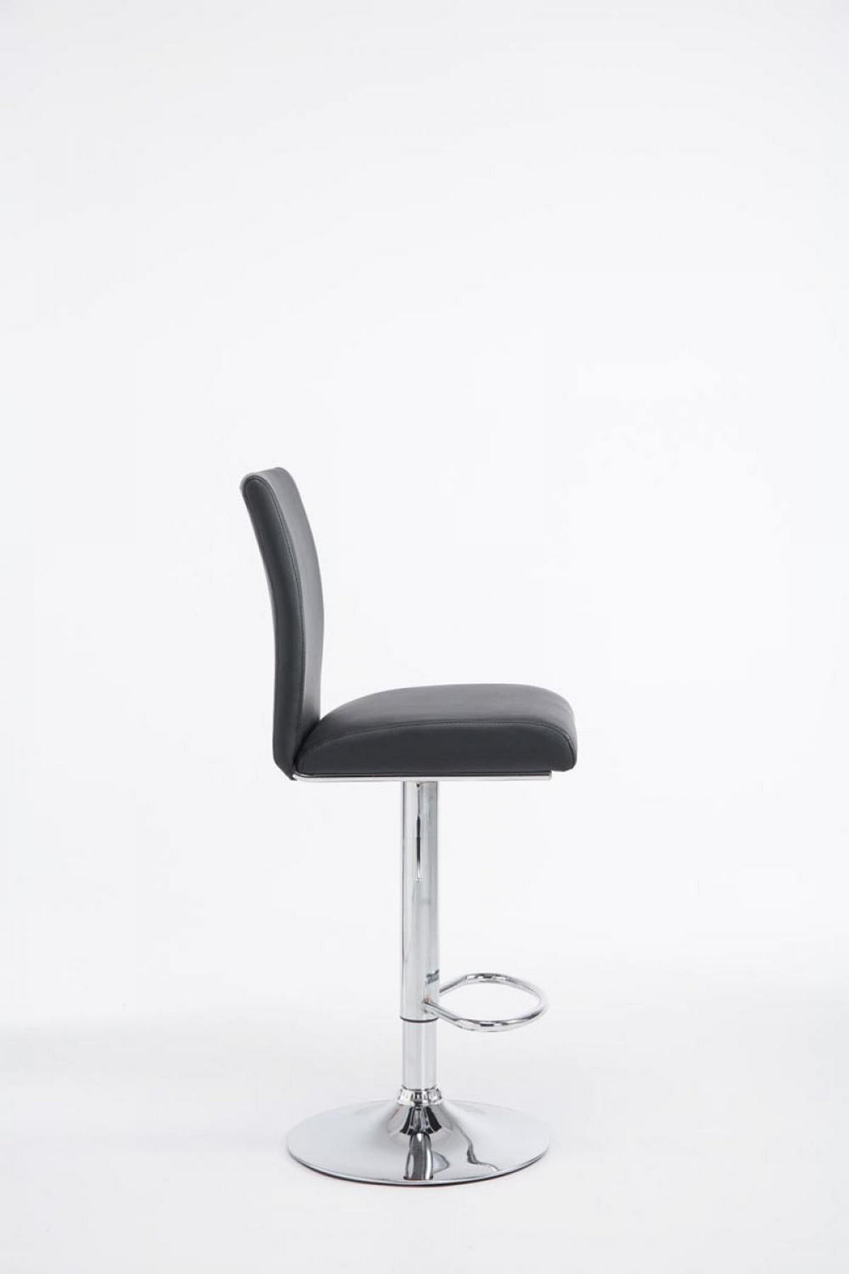 BARHOCKER Lederlook schwarz - Chromfarben/Schwarz, Textil/Metall (38.5/95/47cm) - CLP