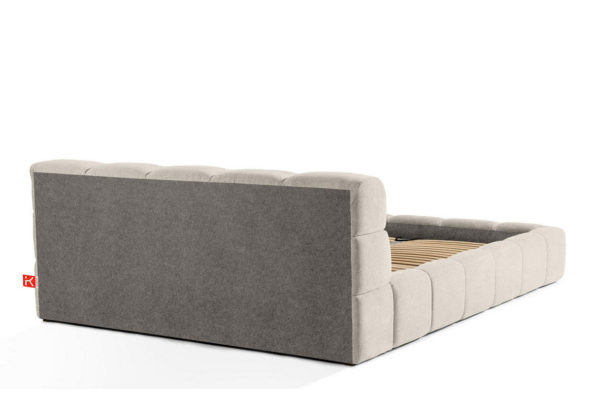 POLSTERBETT AERI 140/160/180/200 mit Rahmen und Bettkasten, ecru - Ecru, Holz/Holzwerkstoff (180/200cm) - KONSIMO®
