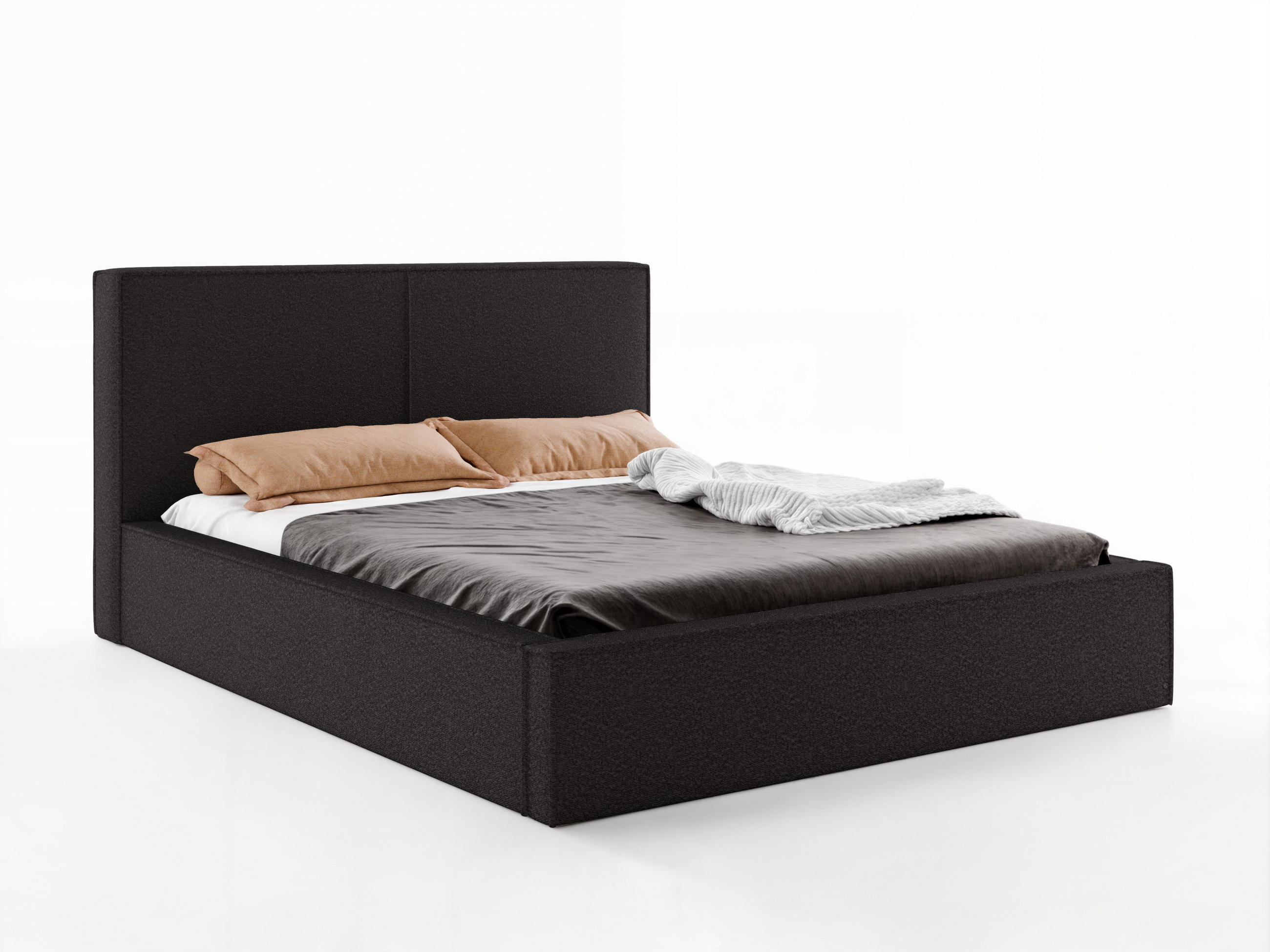 Luxkor24 Polsterbett Schwarz 140x200 cm