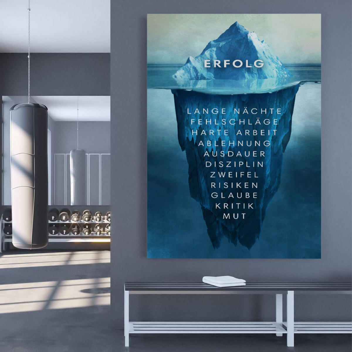 WANDBILD XXL "Eisberg des Erfolgs" - 30 x 40 cm - Weiß, Textil (30/40cm) - Hustling Sharks