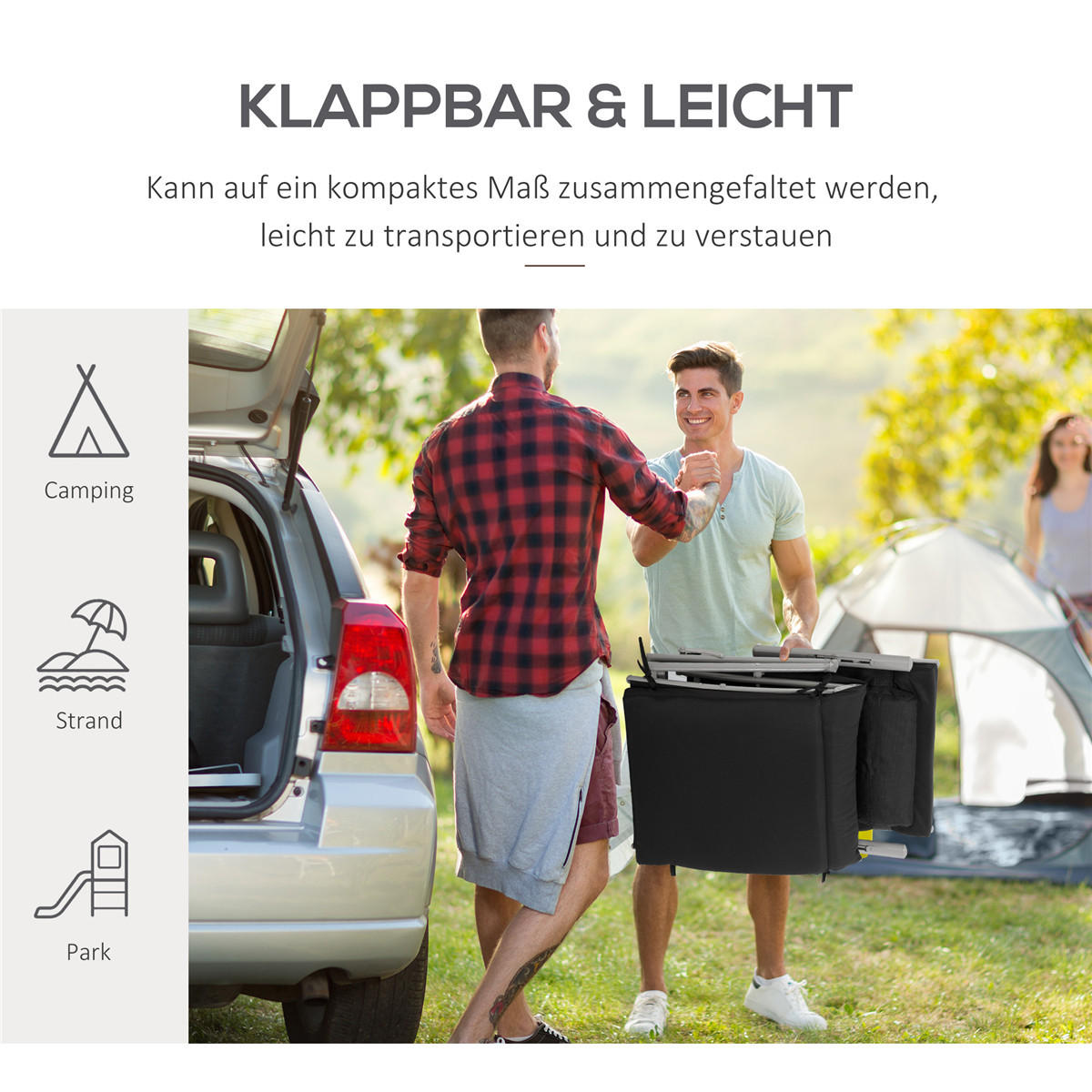 LIEGESTUHL faltbar 7-fach verstellbar mit Kissen schwarz - Schwarz, Metall (63.5/100.5/137cm) - Kaket