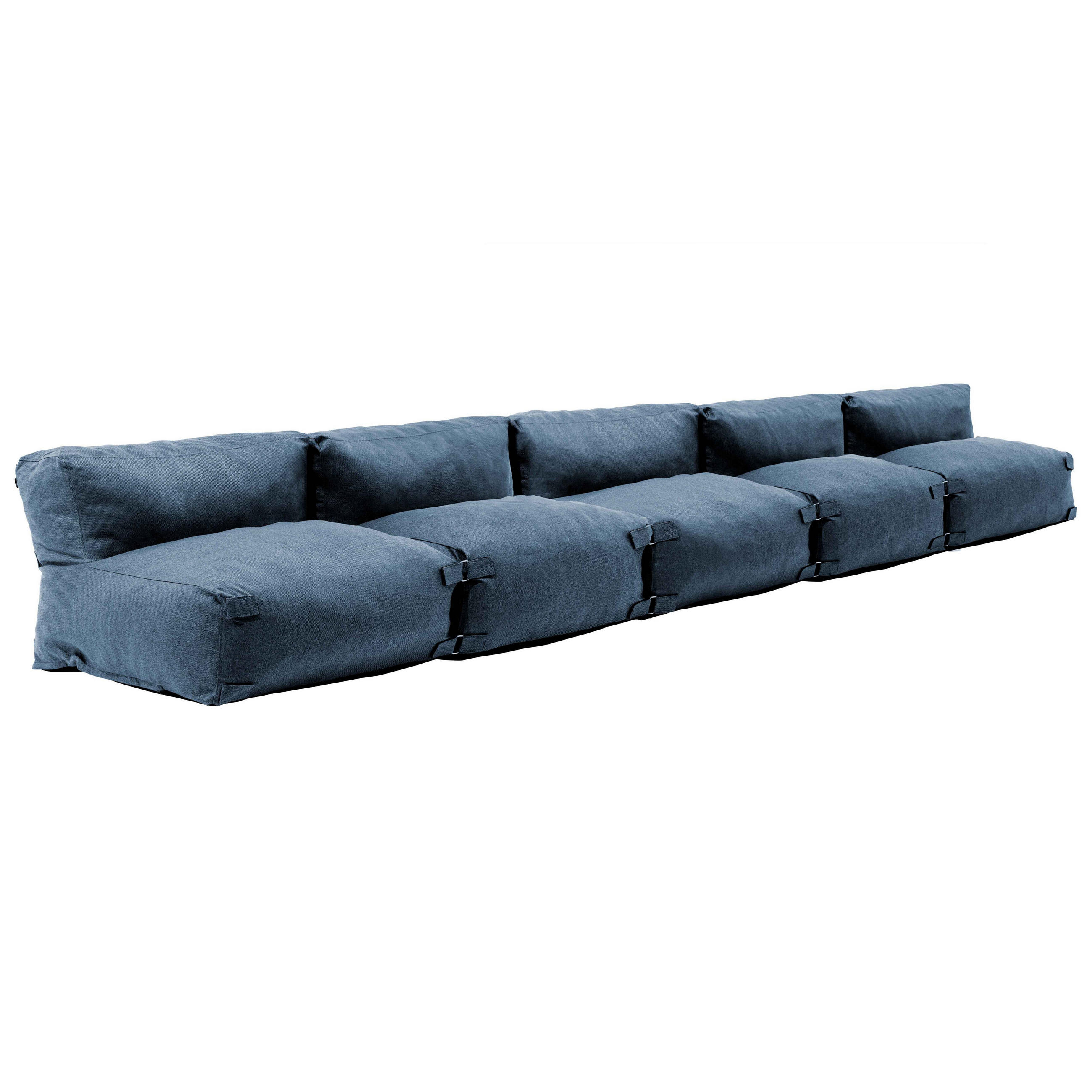 GARTENSOFA mit 5 Sitzplätzen, Pazifikblau - Blau, Textil - Oviala