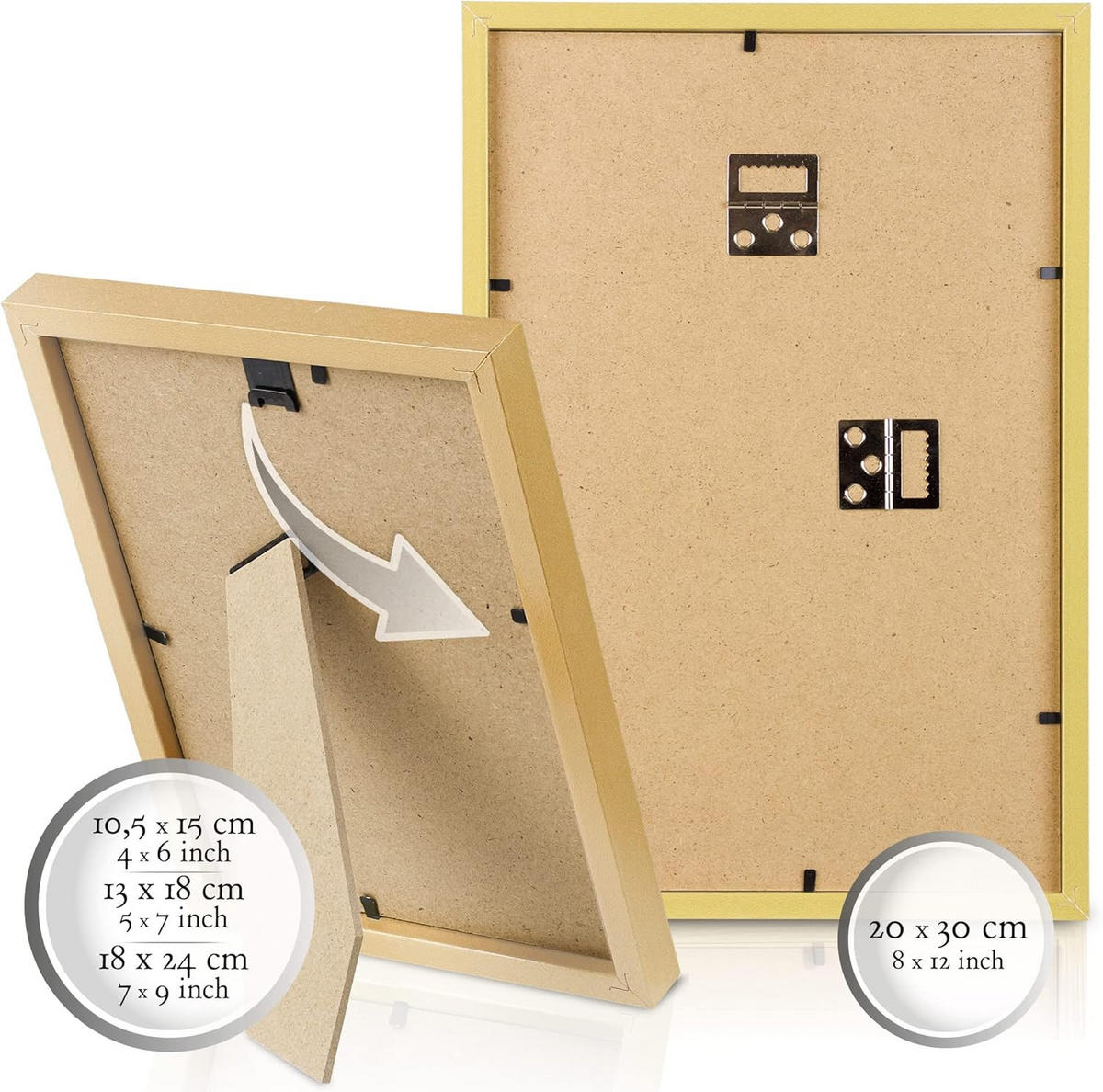 BILDERRAHMEN Passion Holz Gold 18tlg - Goldfarben, Holz (25/28/37cm) - BoMoe