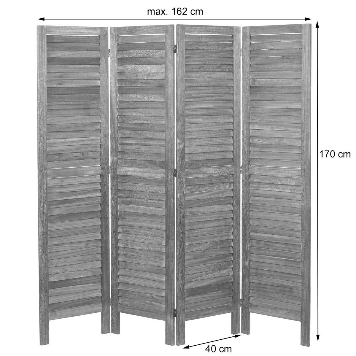 PARAVENT Grau - Grau, Holz (162/170/2cm) - MCW