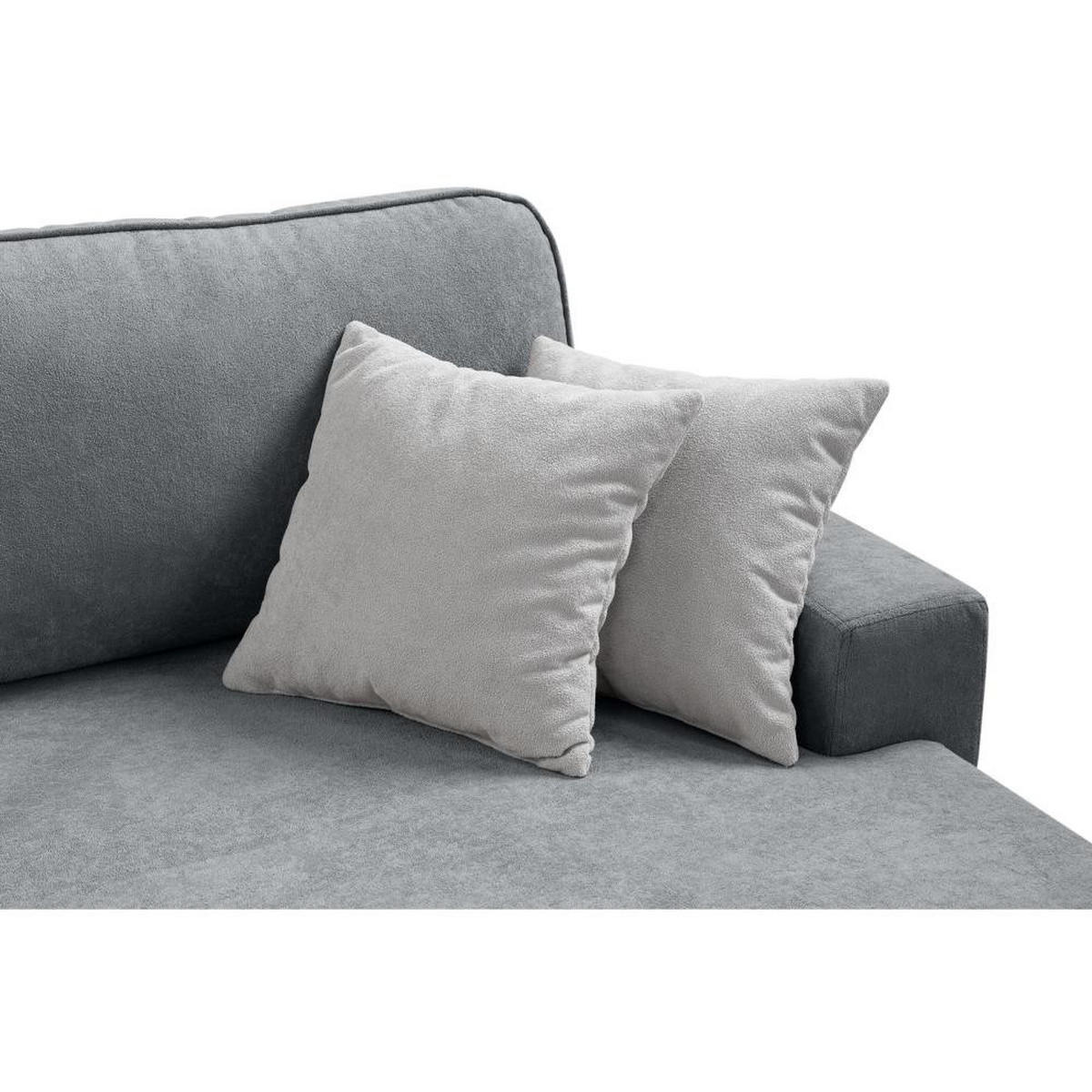 ECKSCHLAFSOFA Gavi grau velours links - Grau, Textil (269/171cm) - Beautysofa