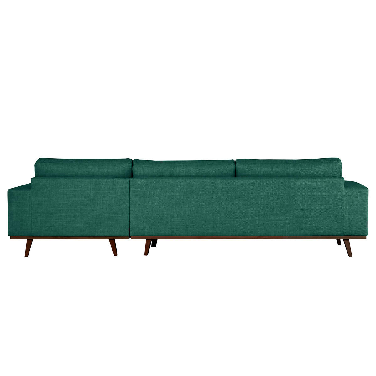 ECKSOFA mit Longchair - Dunkelgrün/Buchefarben, Textil (281/153cm) - home24