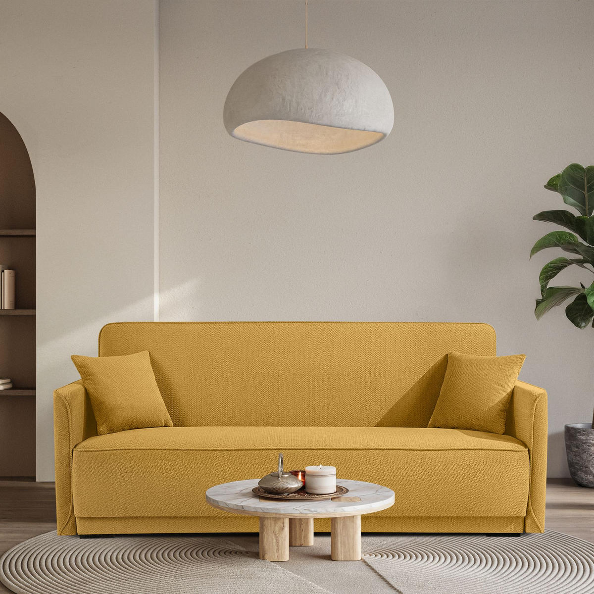 EINZELSOFA LIRIS, 3 Personen, Honig - Honig, Holz/Holzwerkstoff (208/91/98cm) - KONSIMO®