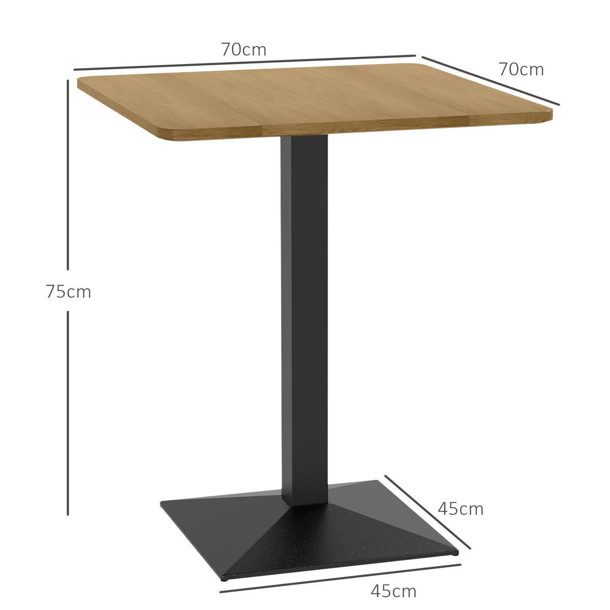 ESSTISCH Dunkelbraun 70.0/70.0/75.0 - Dunkelbraun, Holzwerkstoff (70/70/75cm)
