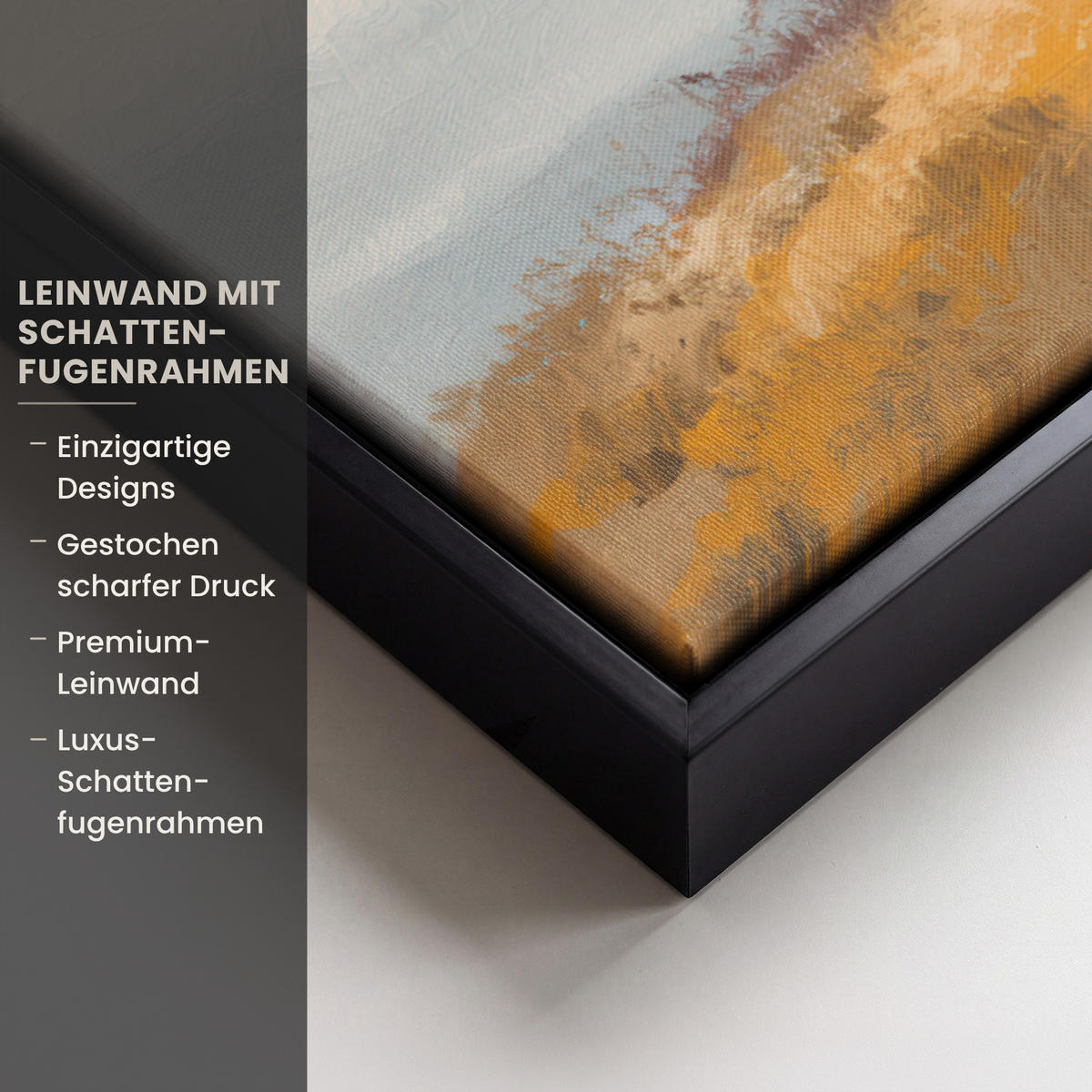 LEINWAND Bilder mit Rahmen - Hügel - Abstrakt - Christentum - Kreuz - 60x40 - Hellgrau, Textil (60/40cm) - MuchoWow