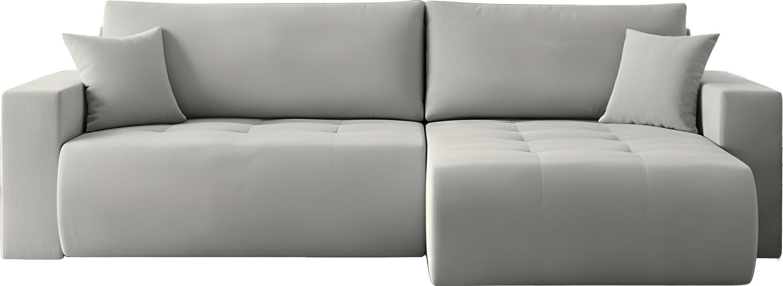 ECKSOFA Alva 3-Sitzer Universall Rechts/Links, Strukturstoff Grau 277/154/83 cm - Schwarz/Grau, Textil (277/154cm) - WFL GROUP