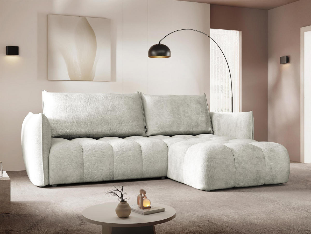 ECKSOFA Marsala, Seite: Rechts - Beige/Schwarz, Holz/Kunststoff (245/167cm) - MIRJAN24