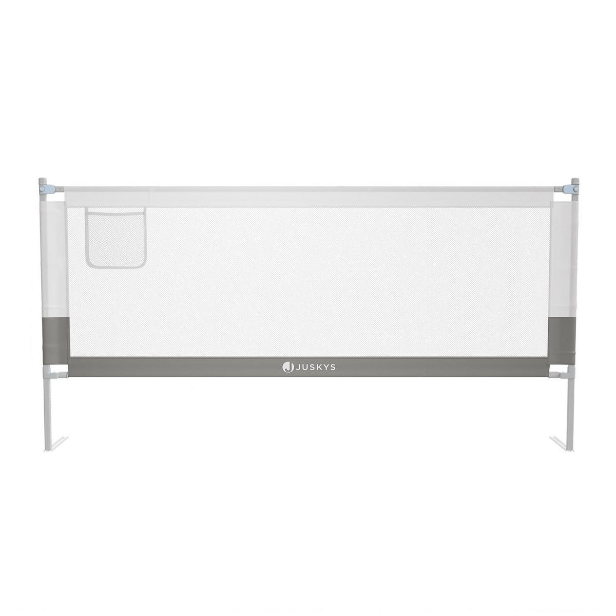 BETTSCHUTZGITTER Jaron 200/71-101 cm - Grau, Textil (200/200cm) - Juskys