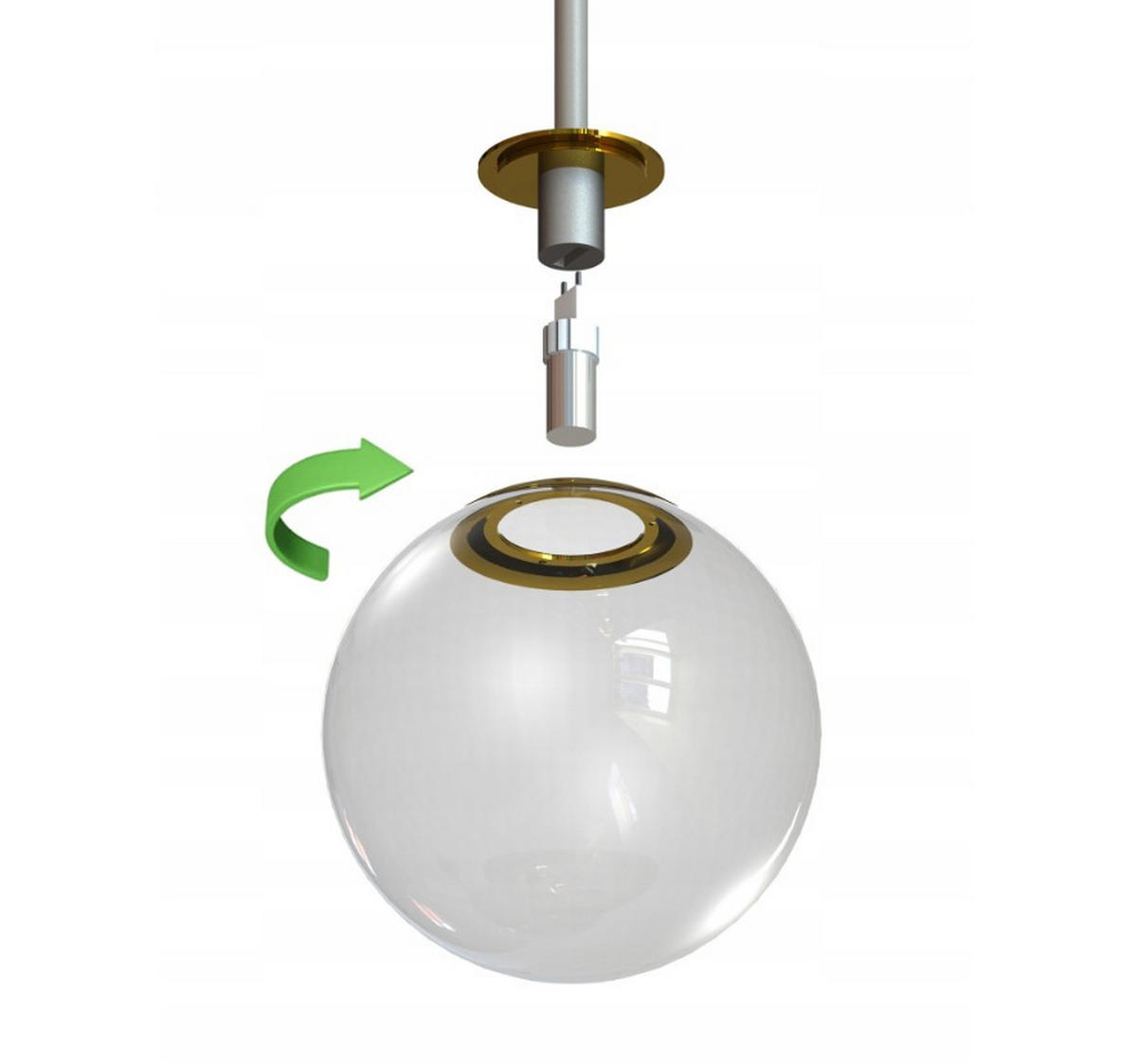PENDELLEUCHTE ECRU II - Beige/Goldfarben, Glas/Metall (40/40/30cm) - kiki design