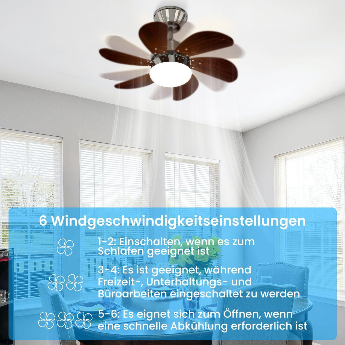 DECKENVENTILATOR Emmendingen II 75/75/43cm - Silberfarben, Metall (75/75/43cm) - Nettlife