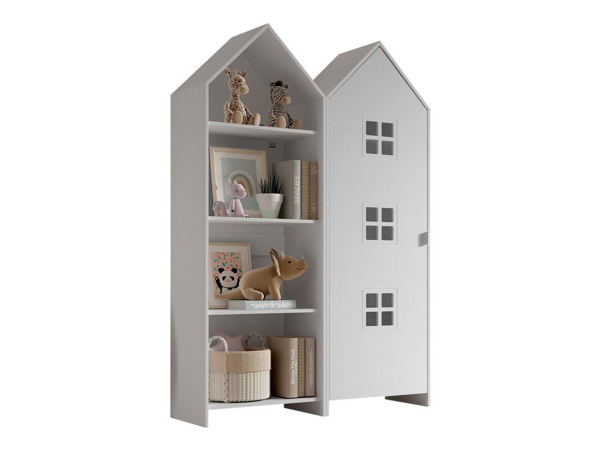 REGALSCHRANK Set Kania 115x37x171 MDF Weiß /Weiß - Weiß, Holzwerkstoff (115/171/37cm) - 58aufmkessel