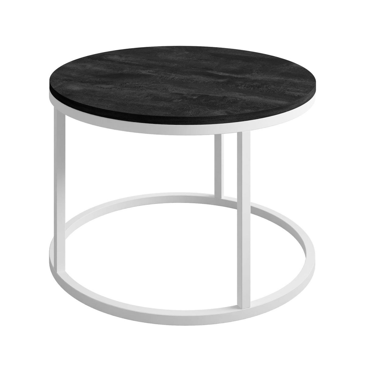 COUCHTISCH CIRI dunkler Beton - Weiß, Holzwerkstoff (60/60/42cm) - Lookway
