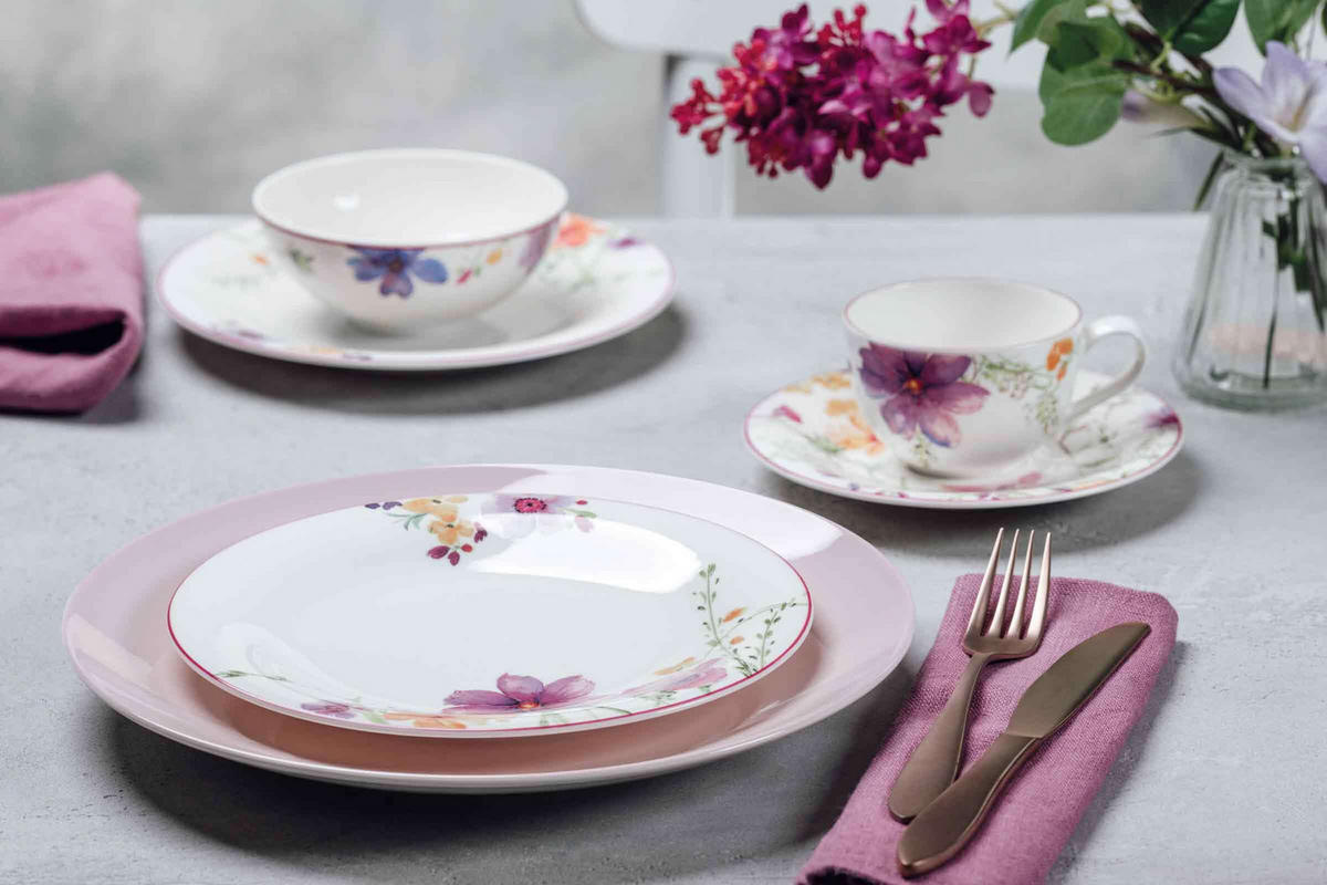 KAFFEETASSE MIT UNTERTASSE Mariefleur Basic bunt 250 ml - Multicolor, Keramik (1/1/1cm) - Villeroy & Boch