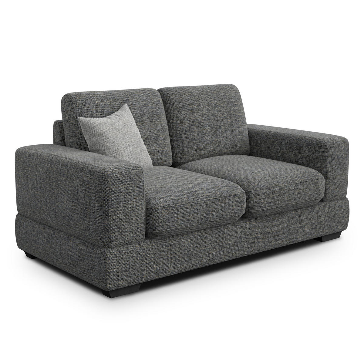 SOFA OTTO 2-Sitzer, anthracit - Schwarz/Grau, Holz/Textil (171/89/98cm) - Courtois Laville