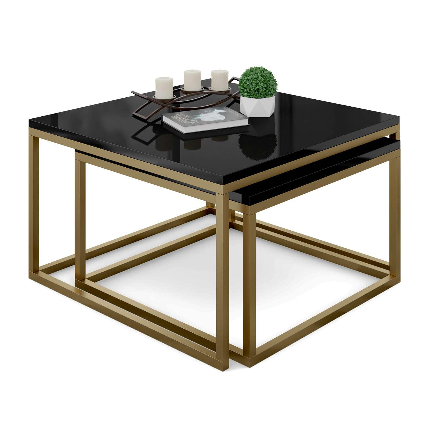 Lookway Couchtisch Schwarz 70x46x70 cm