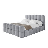 POLSTERBETT mit Bettkasten, Fußteil und Lattenrost, Bett mit Matratze H3/H4 - LEYA-Z 120x200 Hellgrau - Hellgrau, Holzwerkstoff/Textil (120/200cm) - ALTDECOR