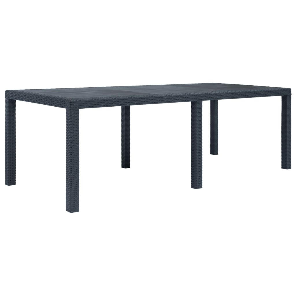 GARTENTISCH Anthrazit 220/90/72 Cm Kunststoff Rattan-Optik - Anthrazit, Kunststoff (220/90/72cm) - vidaXL