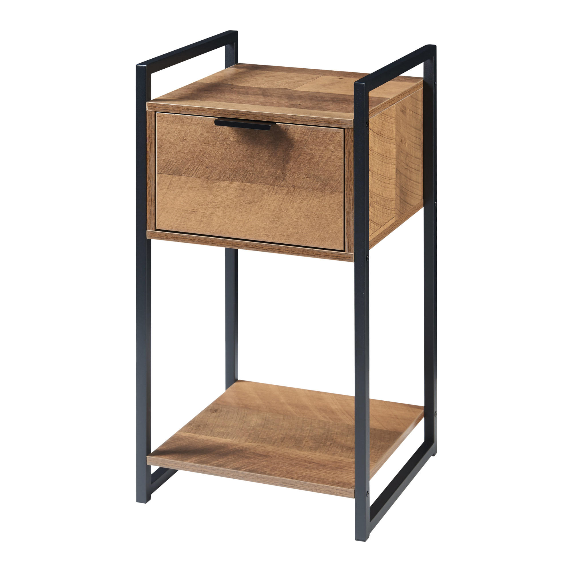 BEISTELLTISCH Namsskogan - Walnussfarben/Schwarz, Holzwerkstoff/Metall (32/33/62cm) - [en.casa]