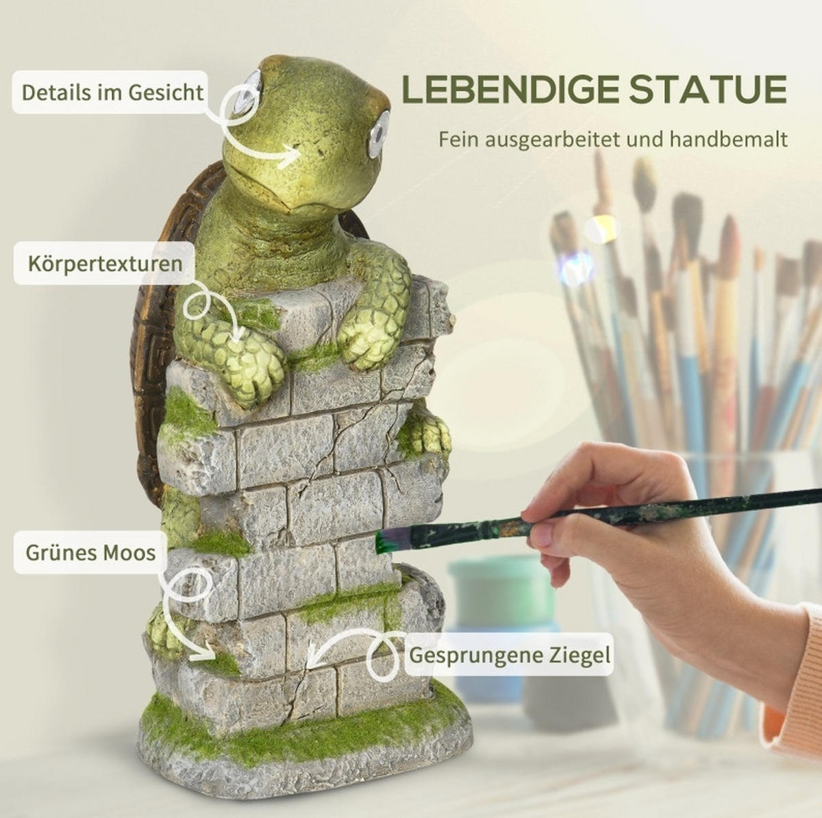 SOLAR Gartenfigur Schildkröte 17.5x18.5x36.5 cm mit led - Multicolor, Metall (18.5/36.5/17.5cm) - Modfu