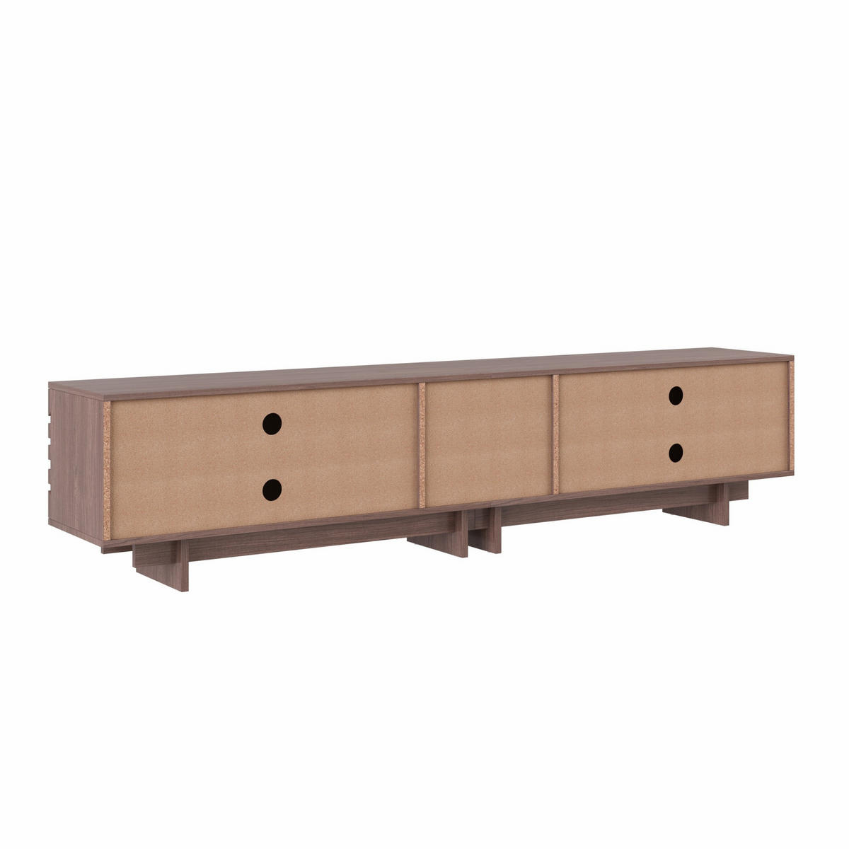 TV-SCHRANK 200/39,5/55 cm Walnuss für 80 Zoll mit 2 Schubladen und 4 Türen - Nussbaumfarben, Holzwerkstoff (200/55/39.5cm) - Oxeza