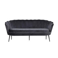3-SITZER-SOFA Velours grau - Grau, Textil (181/79/78cm) - ebuy24
