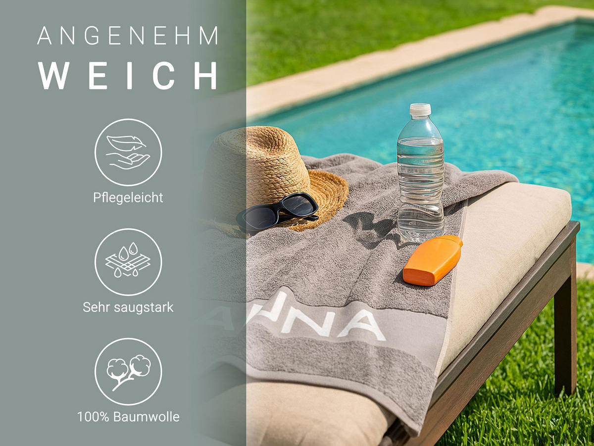 SAUNATUCH, 80x200 cm, 100% Baumwolle, Braun - Grau, Textil (80/200cm) - Zollner