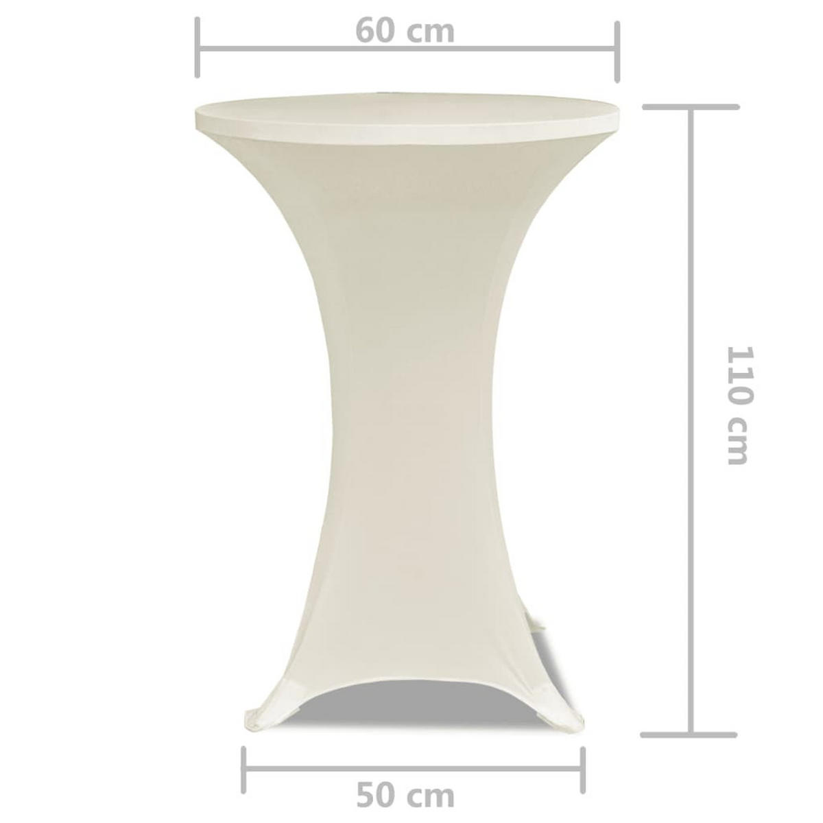 TISCHHUSSEN für Stehtische 2er-Set Amau Ø60 cm cremefarben - Creme, Textil (60/60cm) - DELUKE