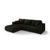 ECKSOFA mit schlaffunktion und bettkasten MILO PREMIUM, stoff MONOLITH, Dunkelgrau, Links - Dunkelgrau, Holz (280/190cm) - Kaiser Möbel