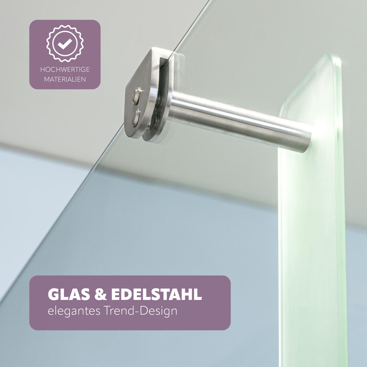 GLASHANDTUCHHALTER PIAZZA 2in1, aus Glas und Edelstahl - Weiß, Glas (18/60/10cm) - bremermann