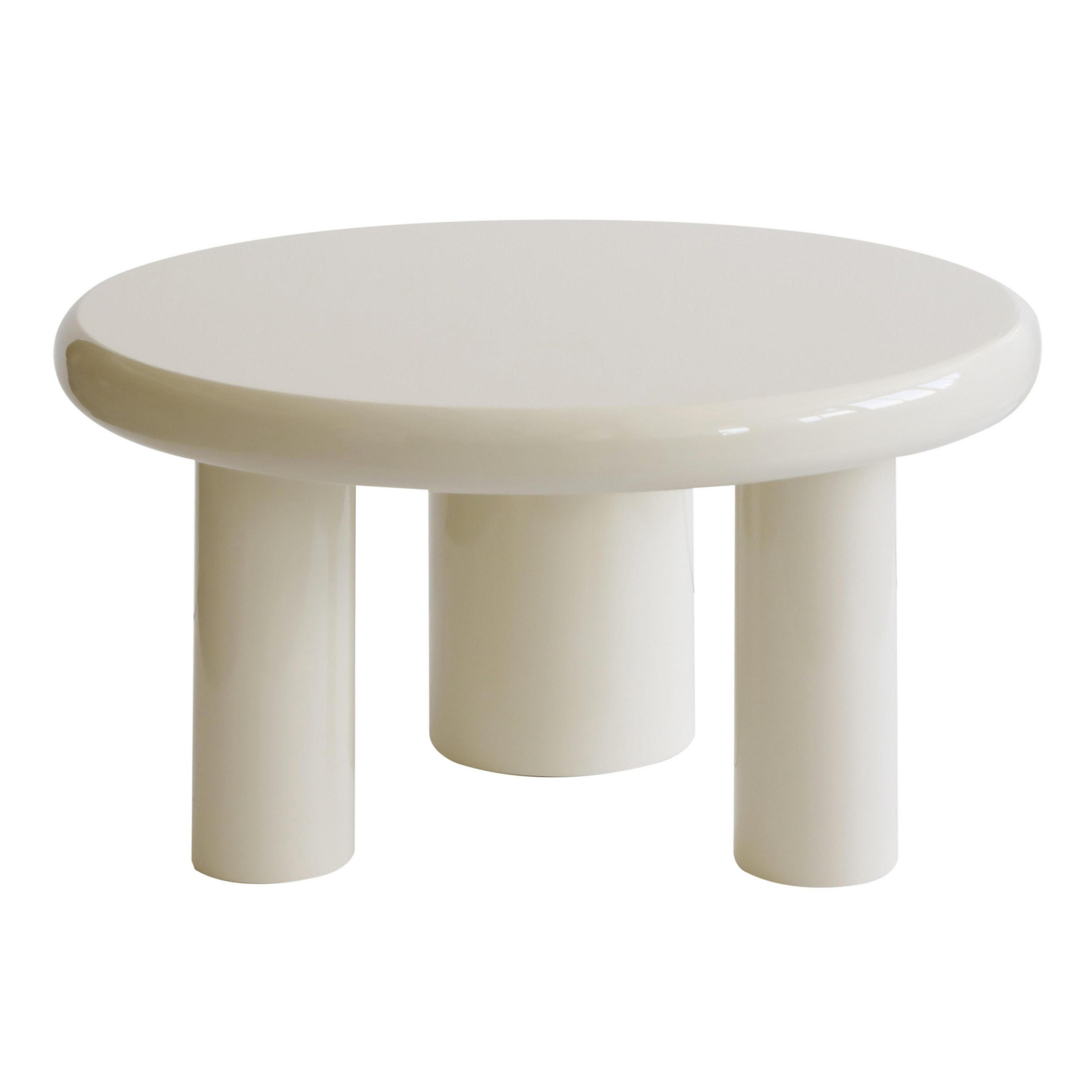 COUCHTISCH, Ekru - Weiß, Holzwerkstoff (70/70/35.5cm) - Oviala