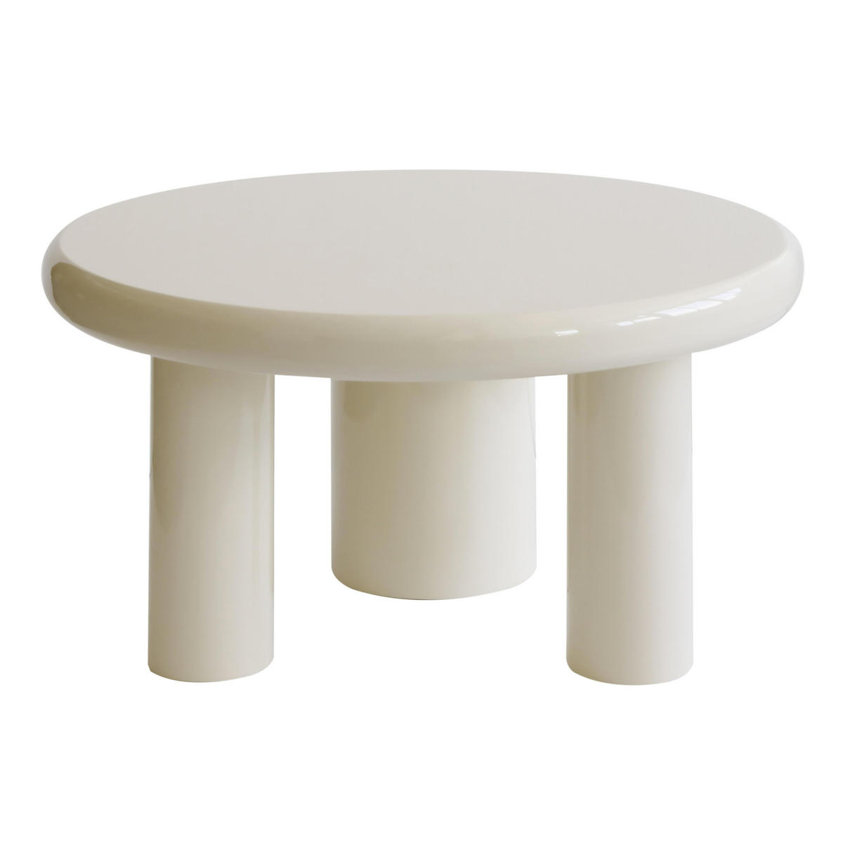 COUCHTISCH, Ekru - Weiß, Holzwerkstoff (70/70/35.5cm) - Oviala