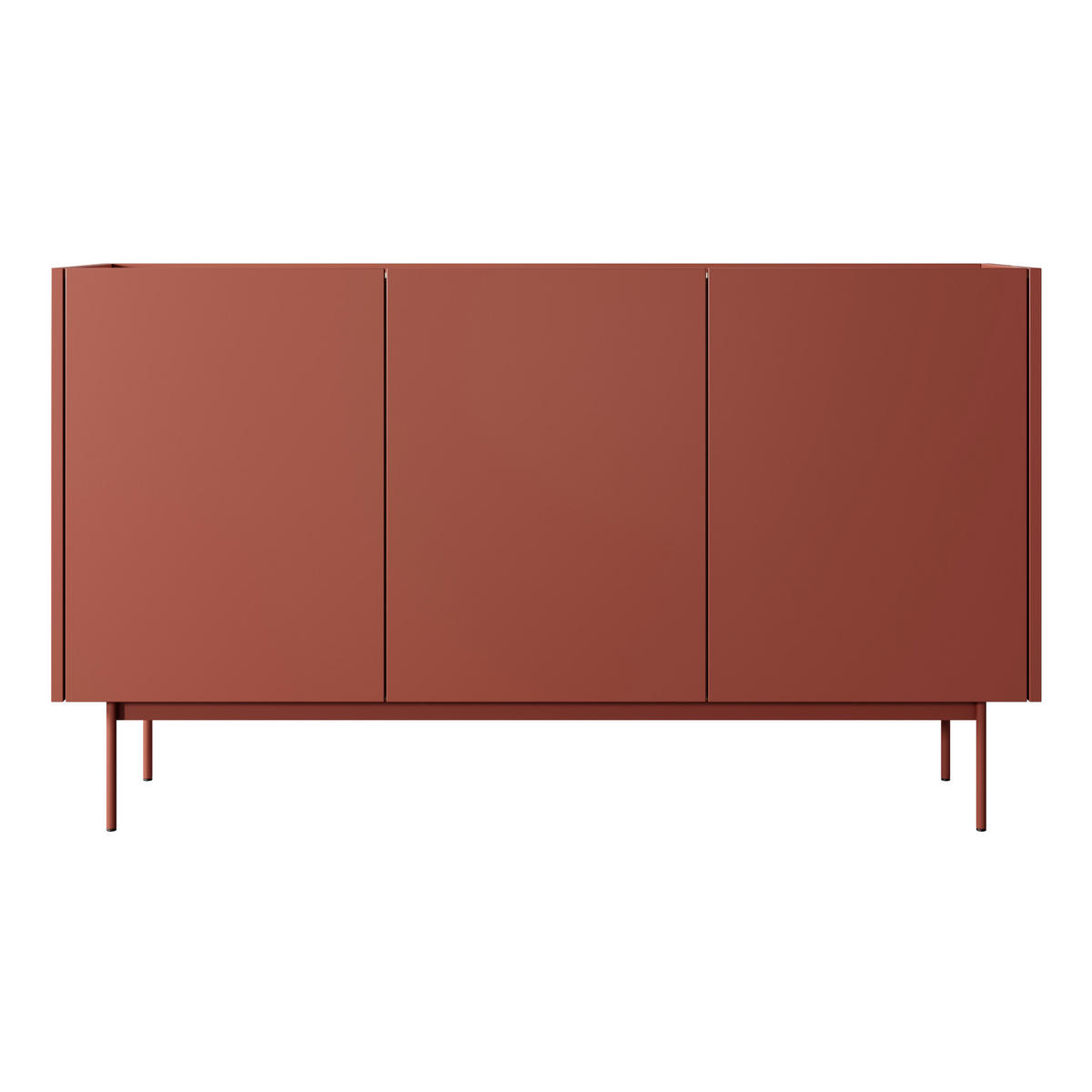 SIDEBOARD KELOWNA KOM1-3D System der leisen Schließung der Fronten, Rot - Rot, Holzwerkstoff/Kunststoff (144/83/37cm) - Komodee