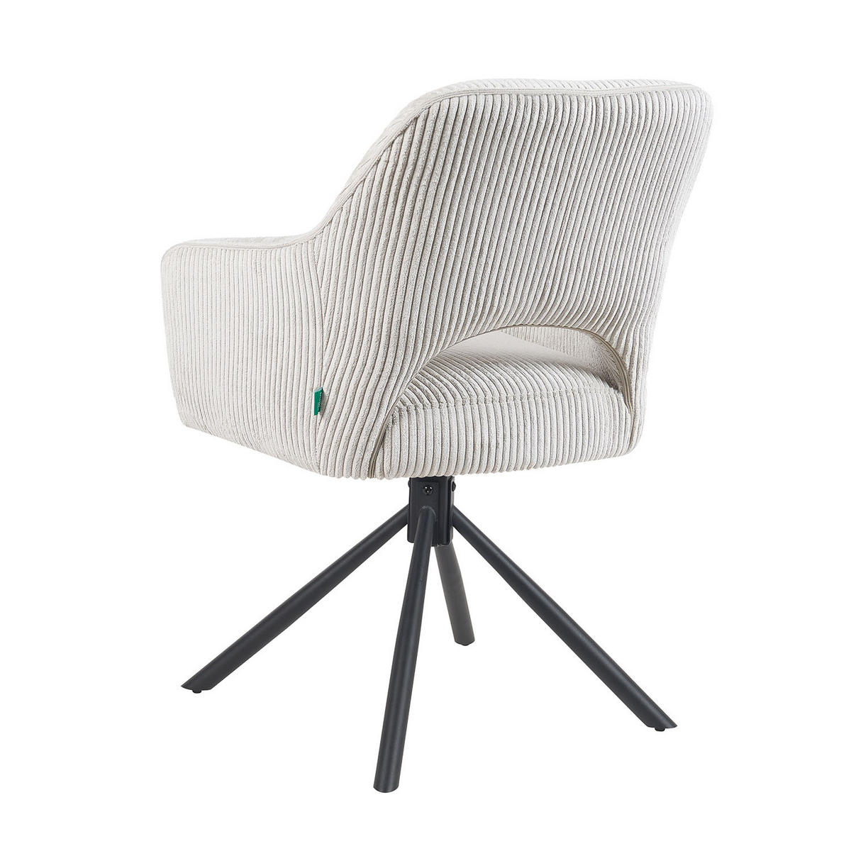DREHSTUHL Mika-Ben - Hellgrau/Schwarz, Textil/Metall (60/87/65cm) - DUBI Möbel
