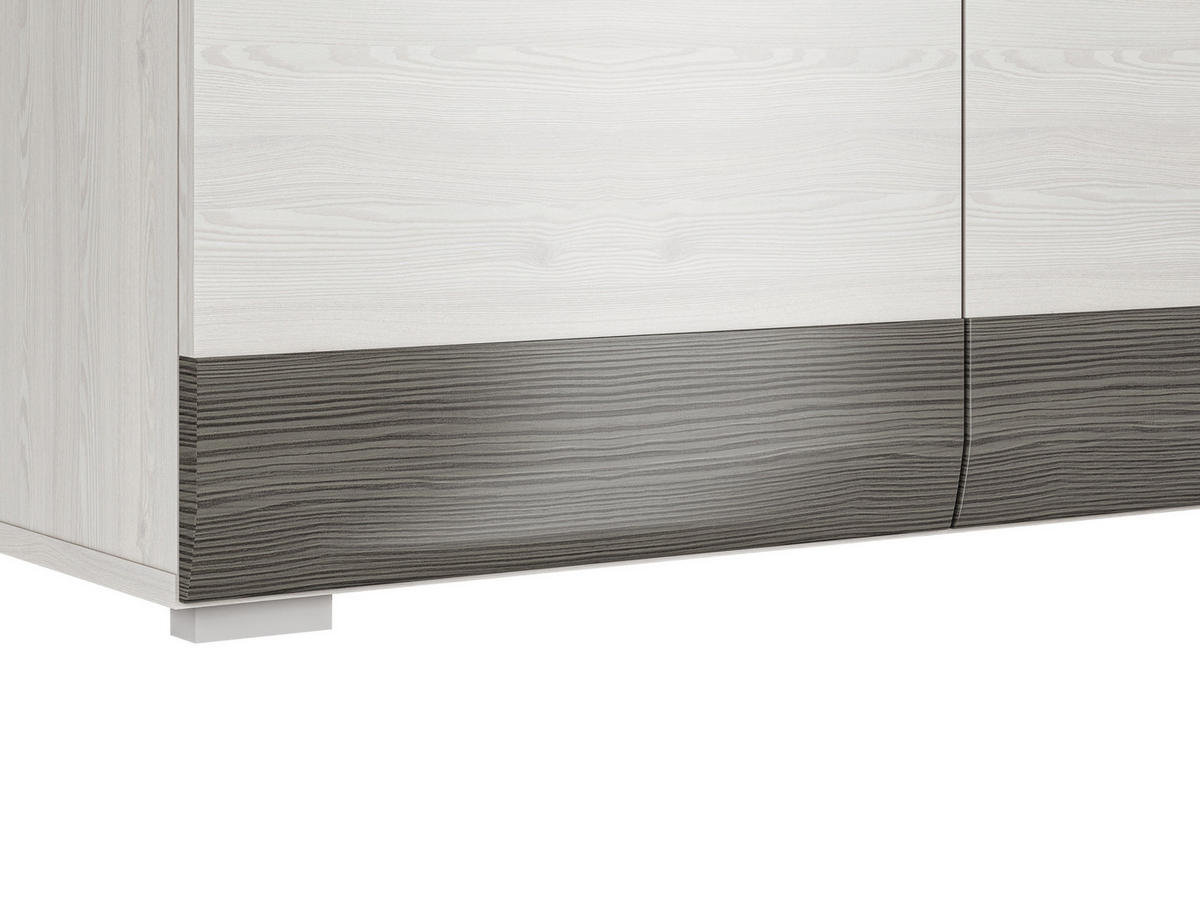 KLEIDERSCHRANK Blanco Pinie weiß / grau 92 / 65 / 202cm - Weiß, Holz/Holzwerkstoff (92/202/65cm) - Feldmann-Wohnen
