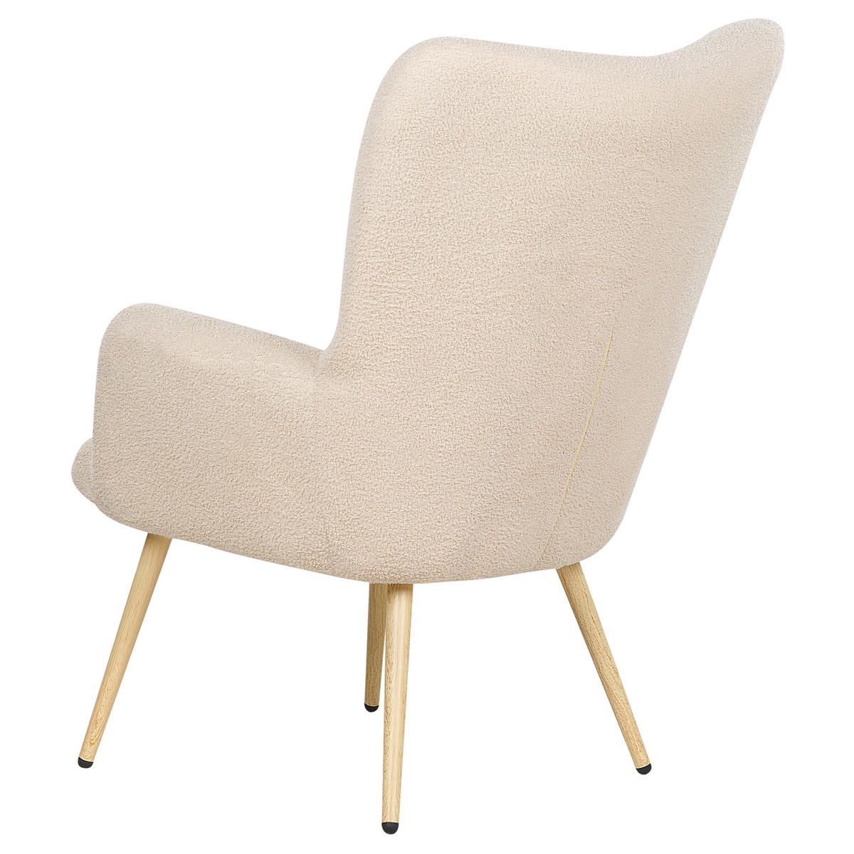 SESSEL Bouclé beige mit Hocker Vejle - Hellbraun/Beige, Textil (67/95/52cm) - Beliani