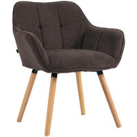 ESSZIMMERSTUHL Cord Braun - Eukalyptusholzfarben/Braun, Holz/Textil (65/82/64cm) - CLP