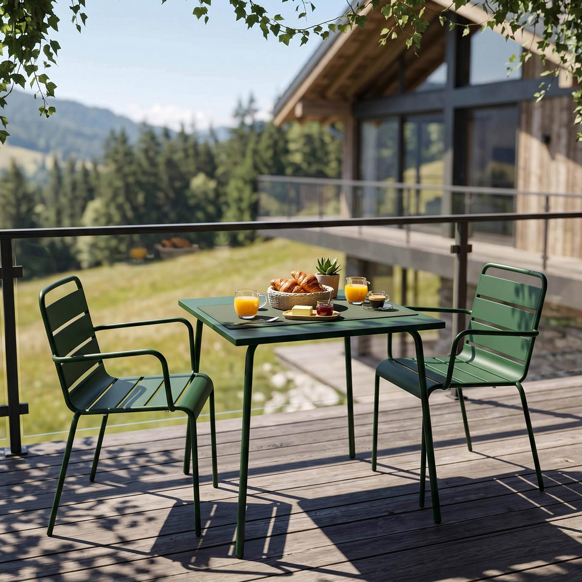 GARTENSET 3-tlg., Waldgrün - Grün, Metall - Oviala