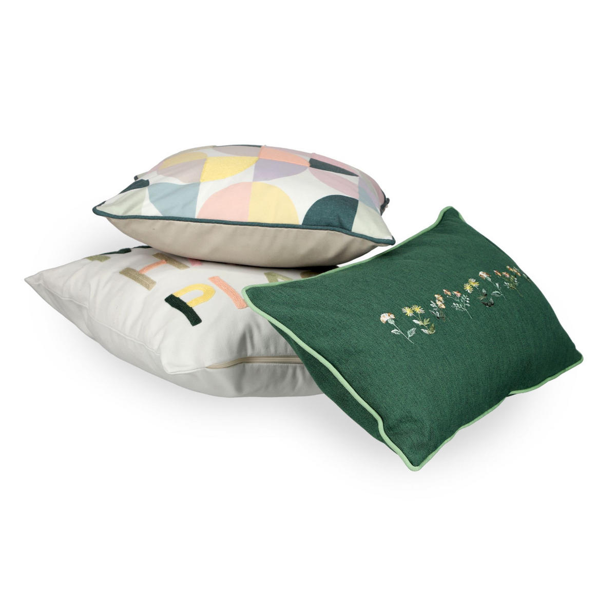 KISSENHÜLLE MOULDS - Grün, Textil (40/40cm) - Tom Tailor